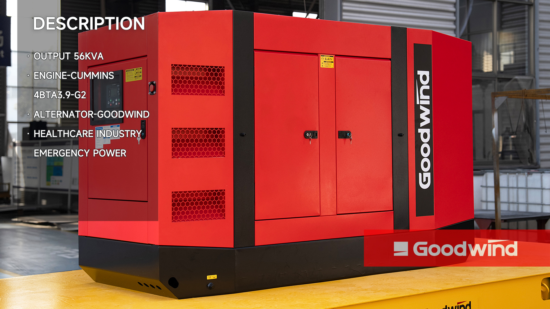 Goodwind Power Generator - 56kva Cummins silent diesel genset premium series