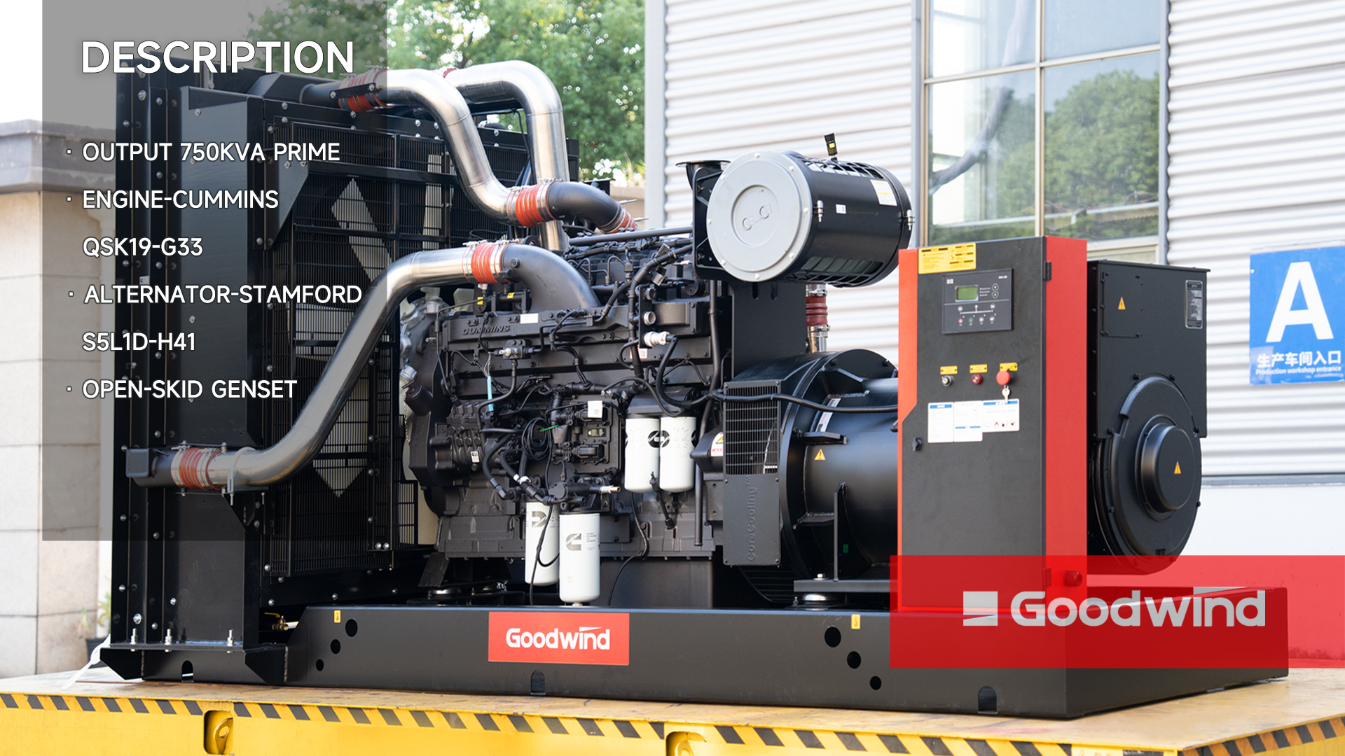 Goodwind Power Generator - 750kVA Cummins open skid genset